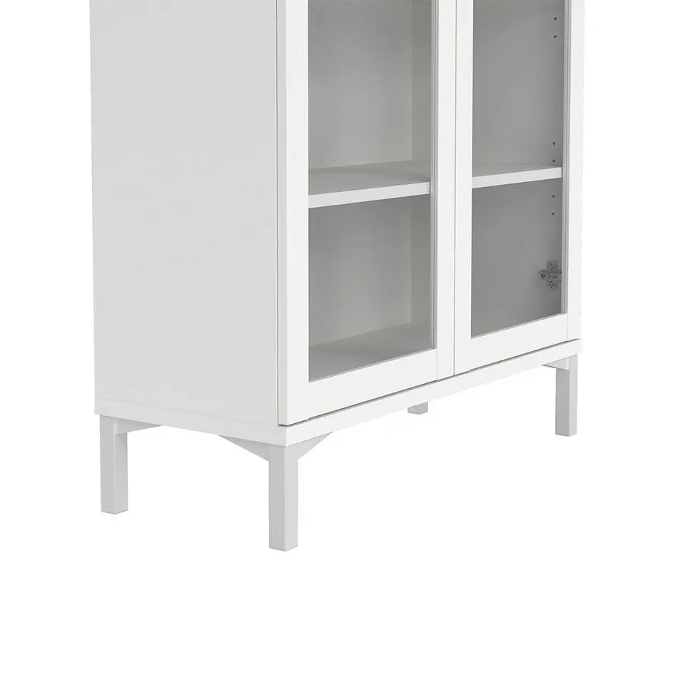 Hioshop Roma vitrinekast 2 deuren wit