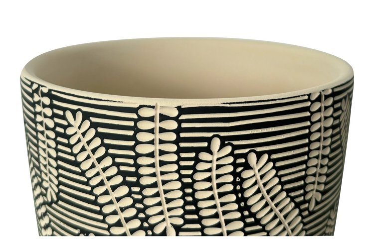 Clay blomsterpotte I Sort og hvit Ø13,8 H17,8 cm