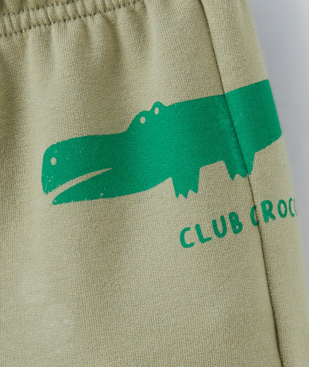 JOGGING BÉBÉ GARÇON EN FIBRES RECYCLÉES VERT AVEC CROCODILE