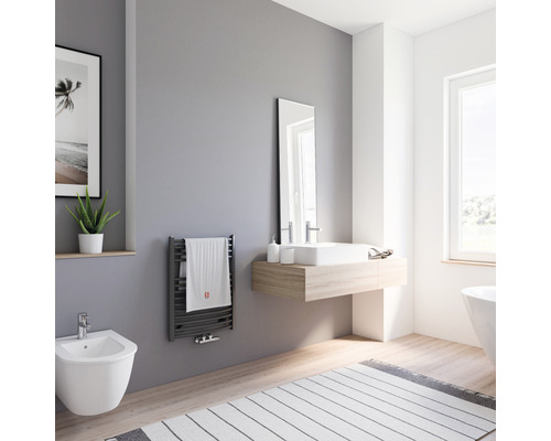 SCHULTE Europa badkamerradiator 695 x 500 mm antraciet mat met middenaansluiting