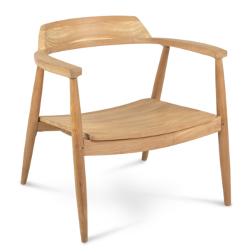 KARWEI fauteuil Kennedy naturel bruin teak hout met armleuning