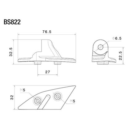 Support Rétroviseur Rizoma adaptateur rétroviseur BS822B pour carénage - Noir