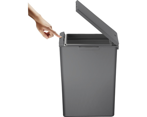 EKO Morandi Touch Bin met scharnierend deksel, 20 l, grijs