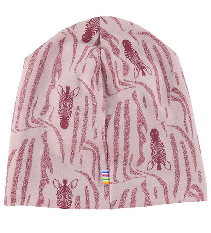Joha Mütze - Wolle/Baumwolle - Rosa/Zebra