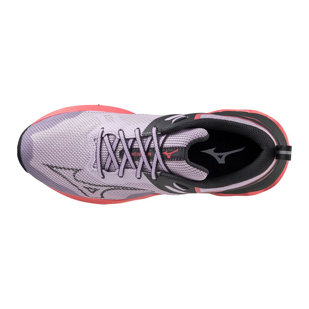 Mizuno WAVE IBUKI 4 - Chaussures trail Femme pastel lilac/blackoyster/suncoral