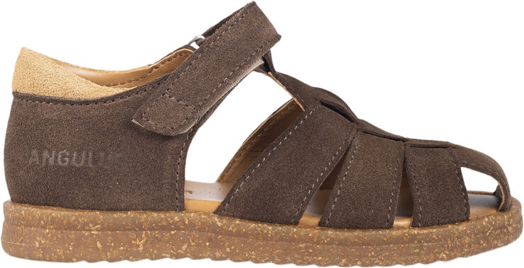 ANGULUS Sandal med justerbar velcrolukning 1780/2740 dark taupe/camel
