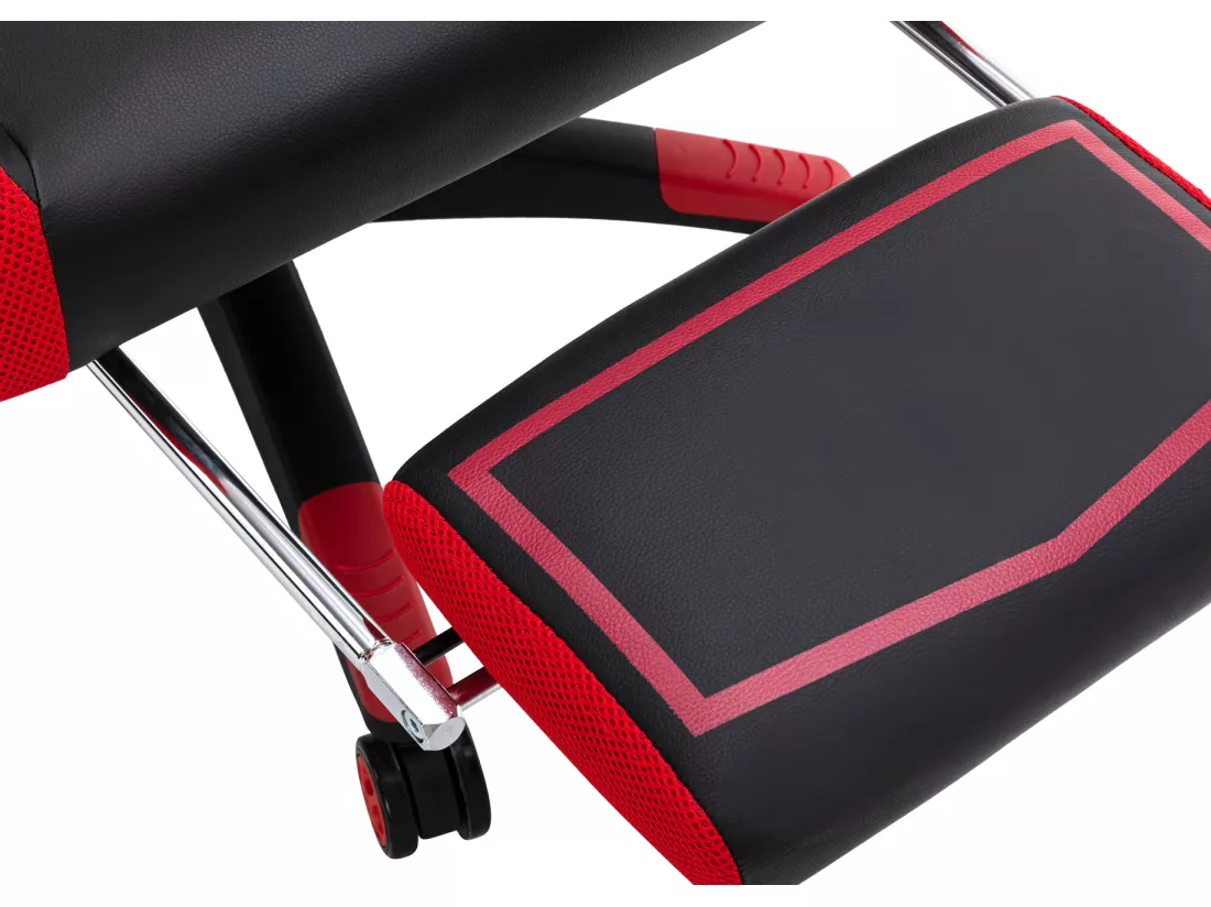 Chaise de bureau - Similicuir & Plastique - Noir / Rouge - Clovis