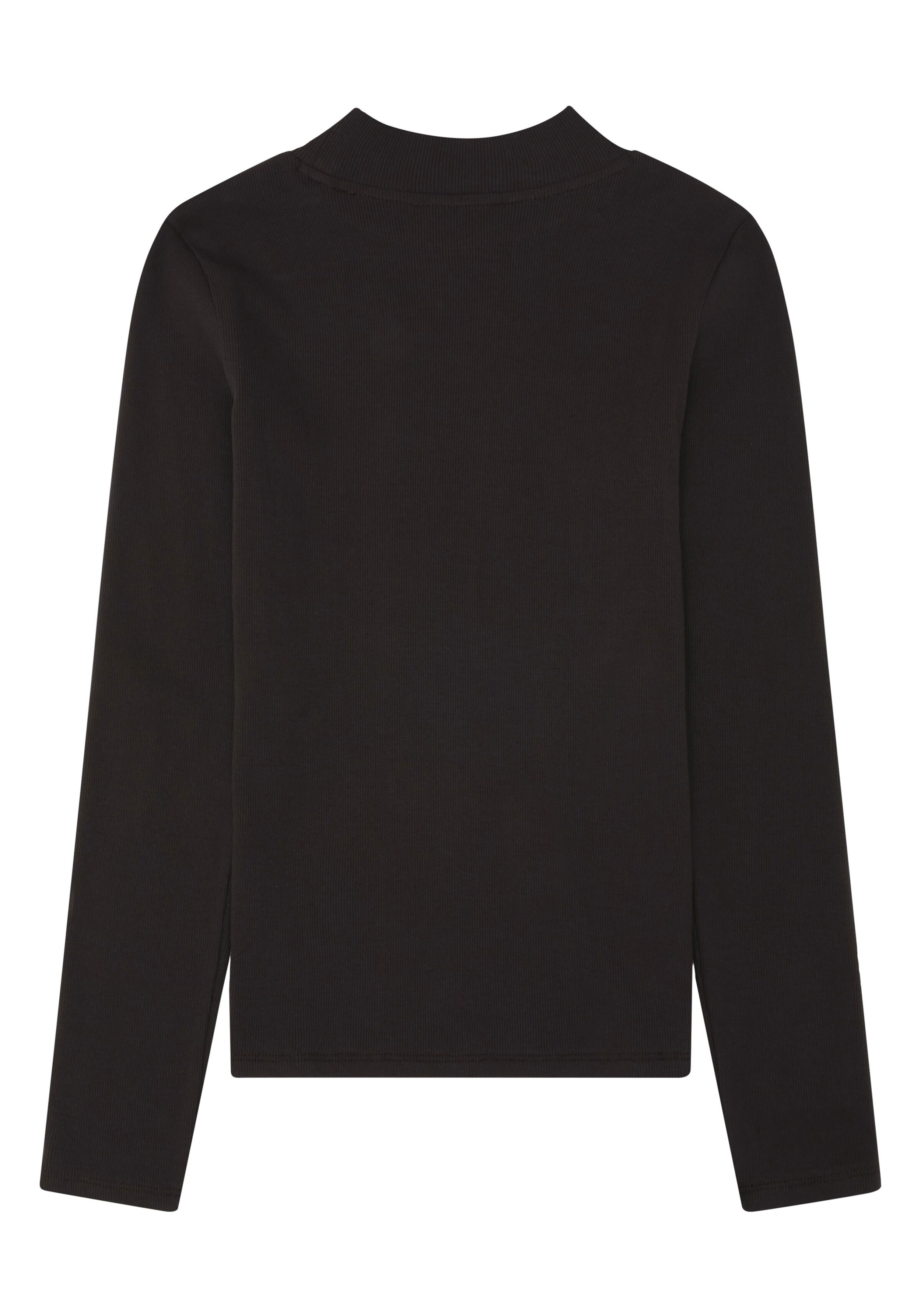 Knowledge Cotton Apparel Longsleeve Rib High Neck Chocolate Torte