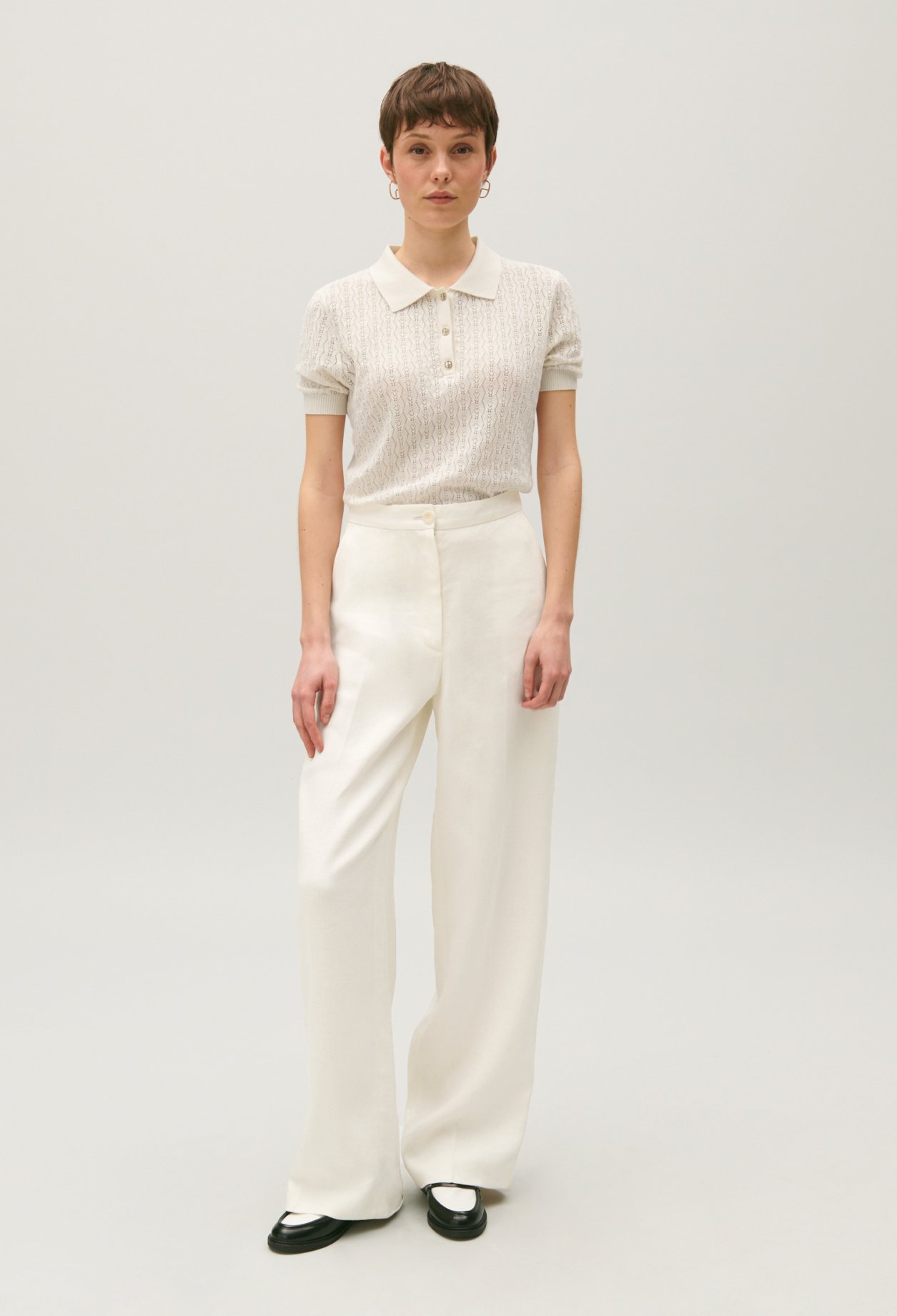 Pantalon de tailleur lin melange