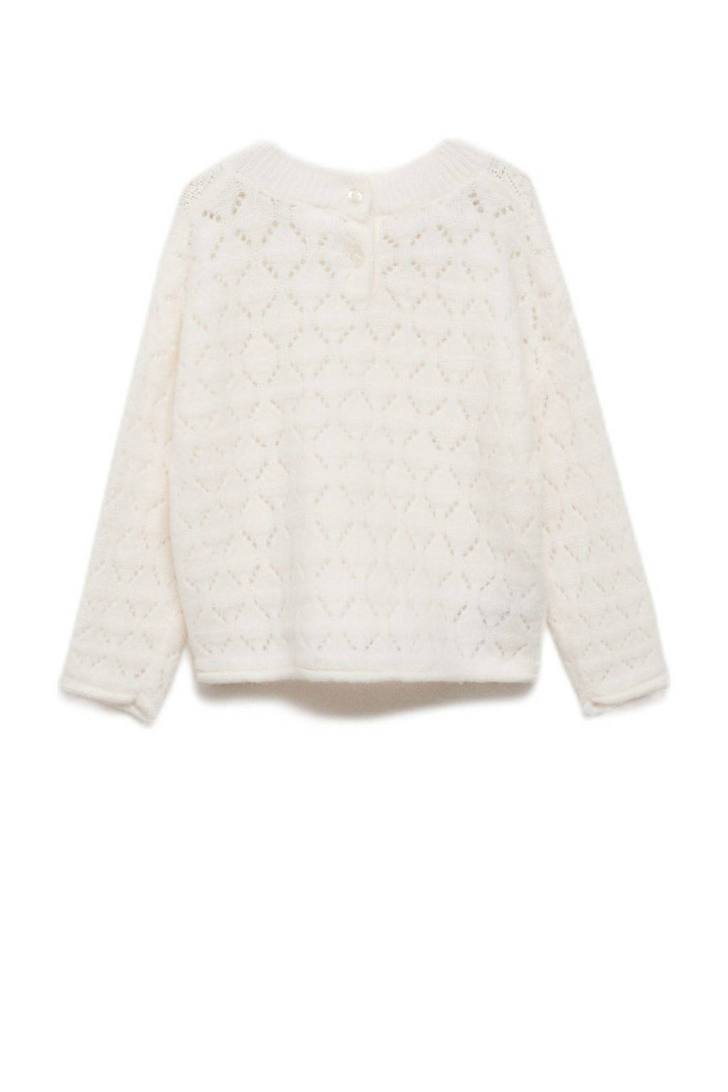 Mango Kids trui wit fijn gebreid