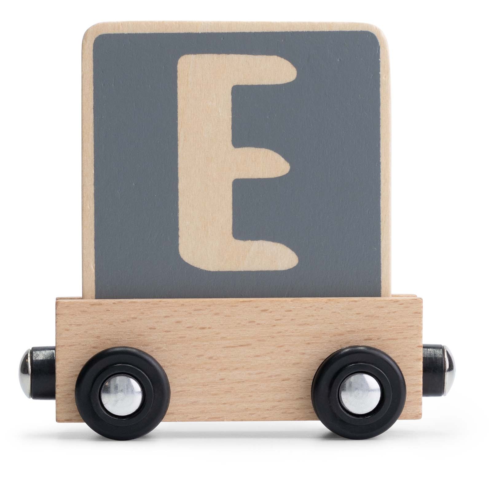 Prénatal houten namentrein letter E Stonegrey - lettertreinen - Prénatal