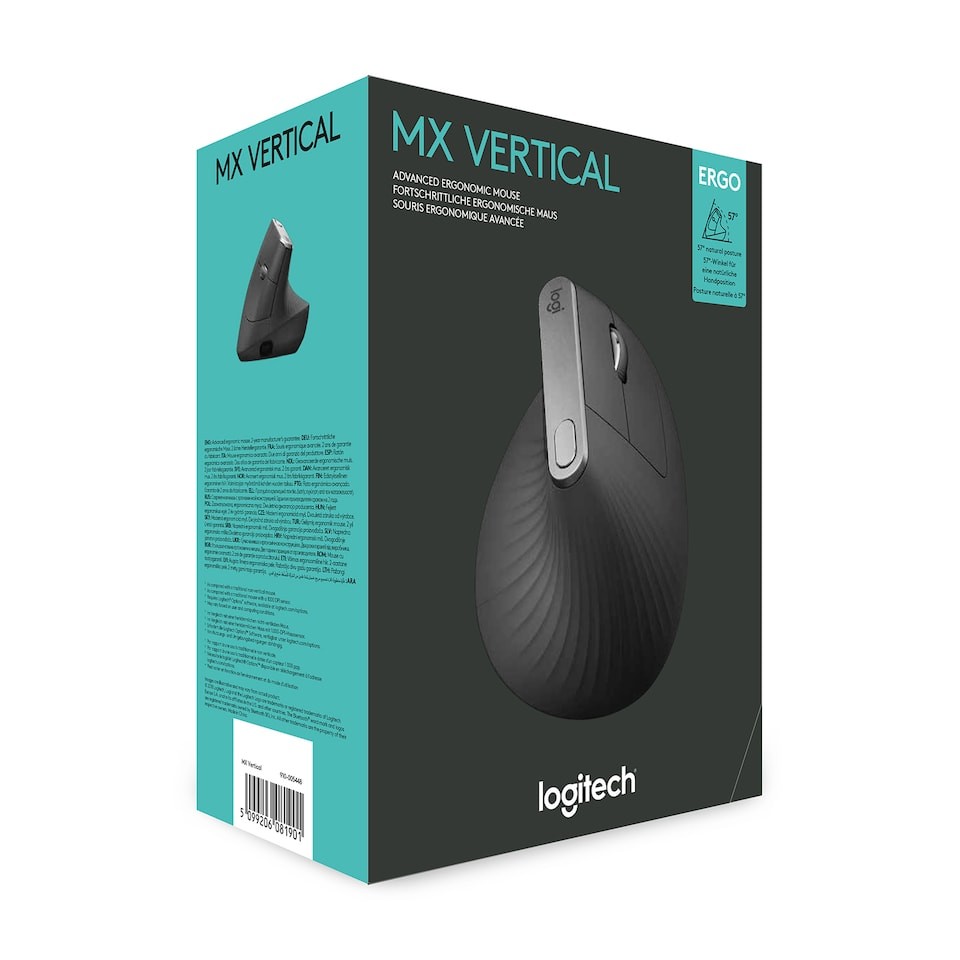 Logitech - MX Vertical Advanced Ergonomisk Mus Grafit