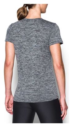 Maillot Manches Courtes Femme Under Armour Twist Tech Gris Noir