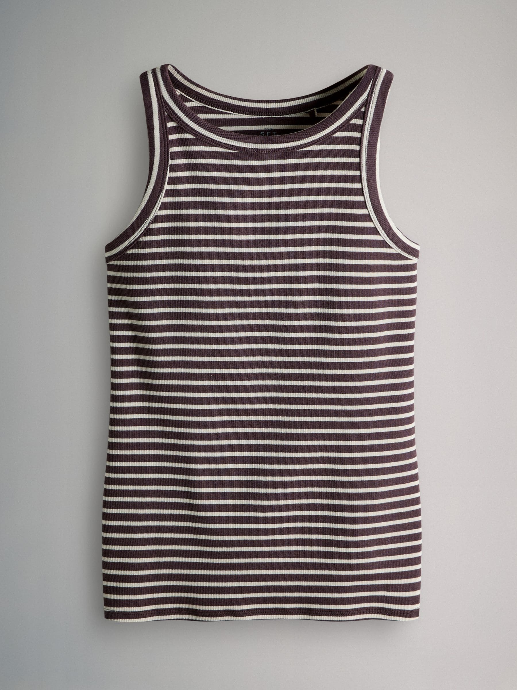 Paars/Strepen/Bruin/Roze/Wit - The Set 5 Pack Racer Ribbed Vests