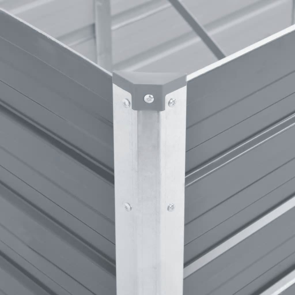Verhoogde tuinbak, gegalvaniseerd staal, 240x80x77 cm, grijs