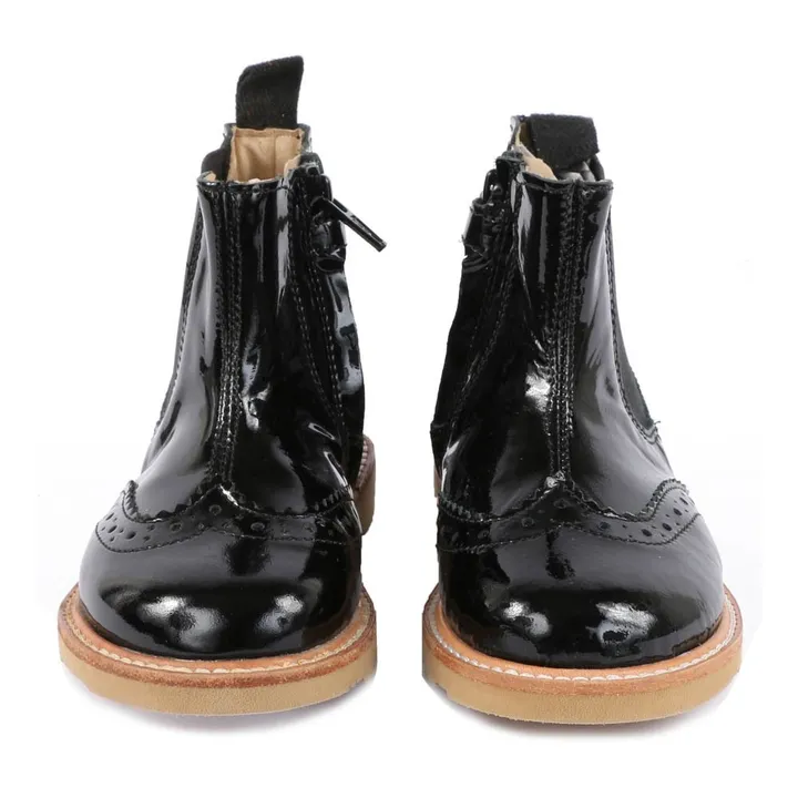 Young Soles Boots Chelsea Cuir Vernis Francis | Noir