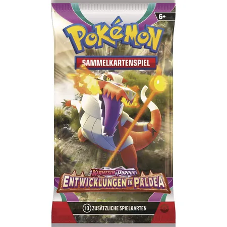Pokemon Booster Karmesin & Purpur – Entwicklungen in Paldea, 1 Booster, sortiertes Design