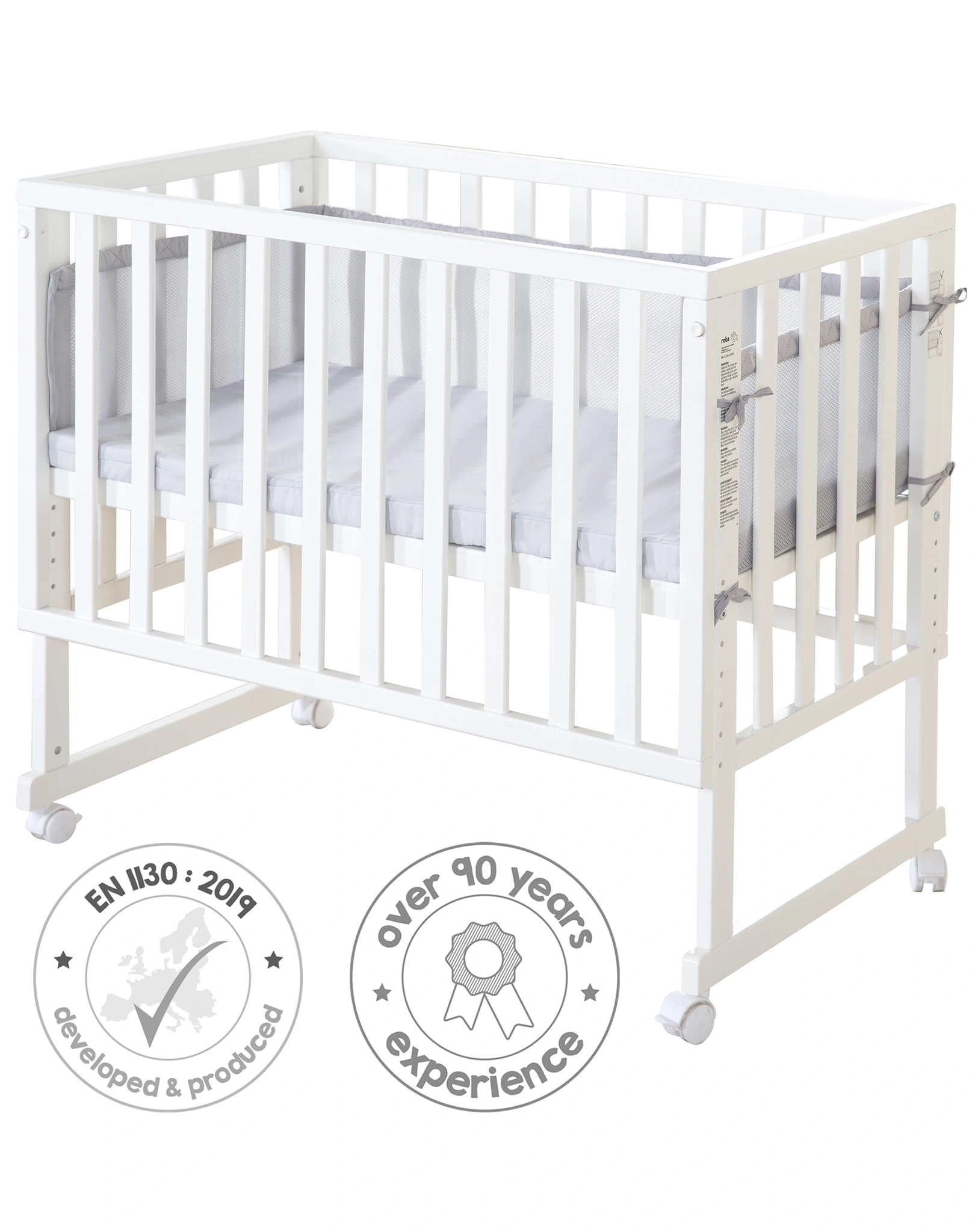Beistellbett ROBA STYLE 3in1 86 x 90 cm (Farbe: weiß)
