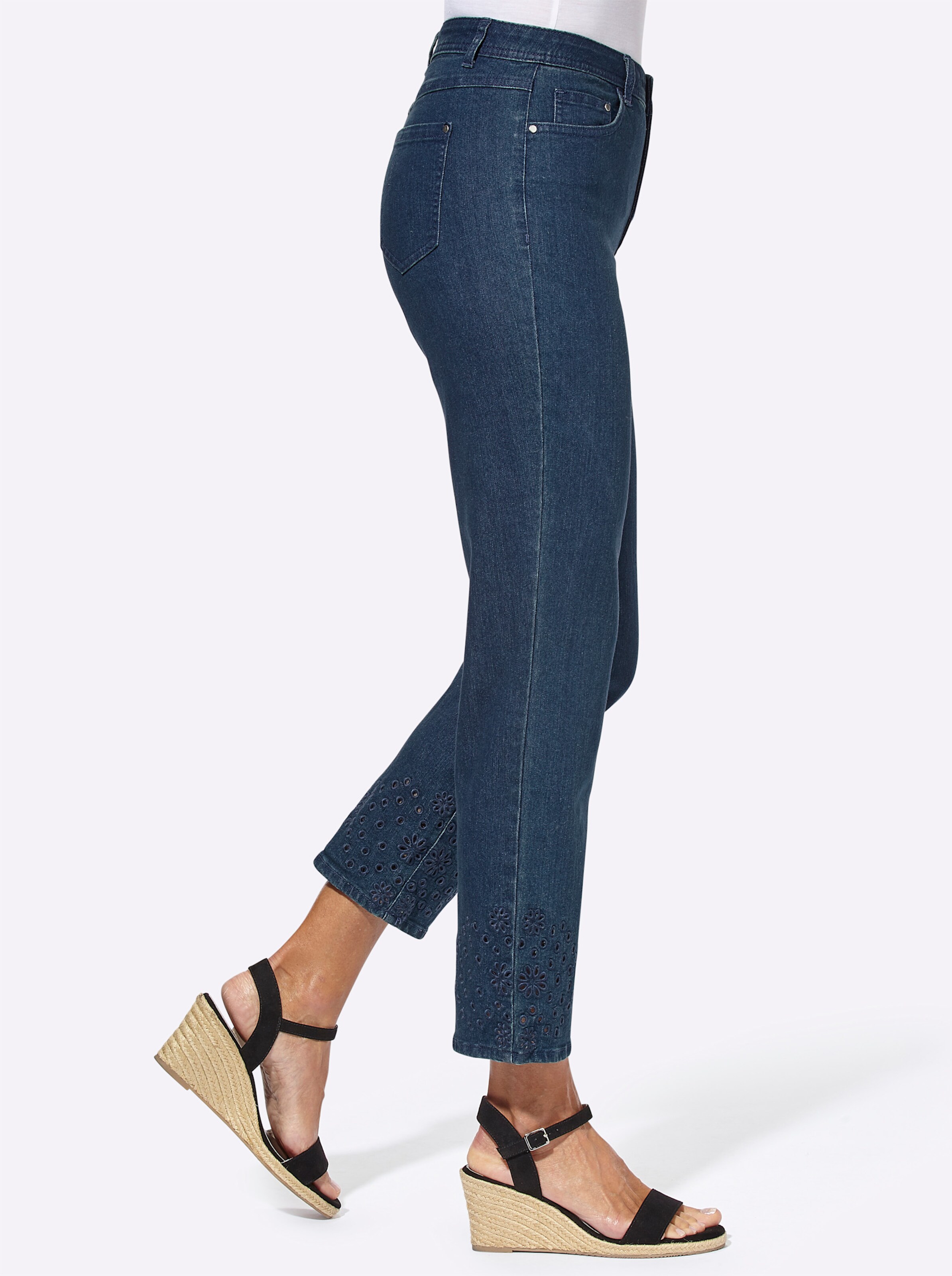 7/8-Jeans in blue stone