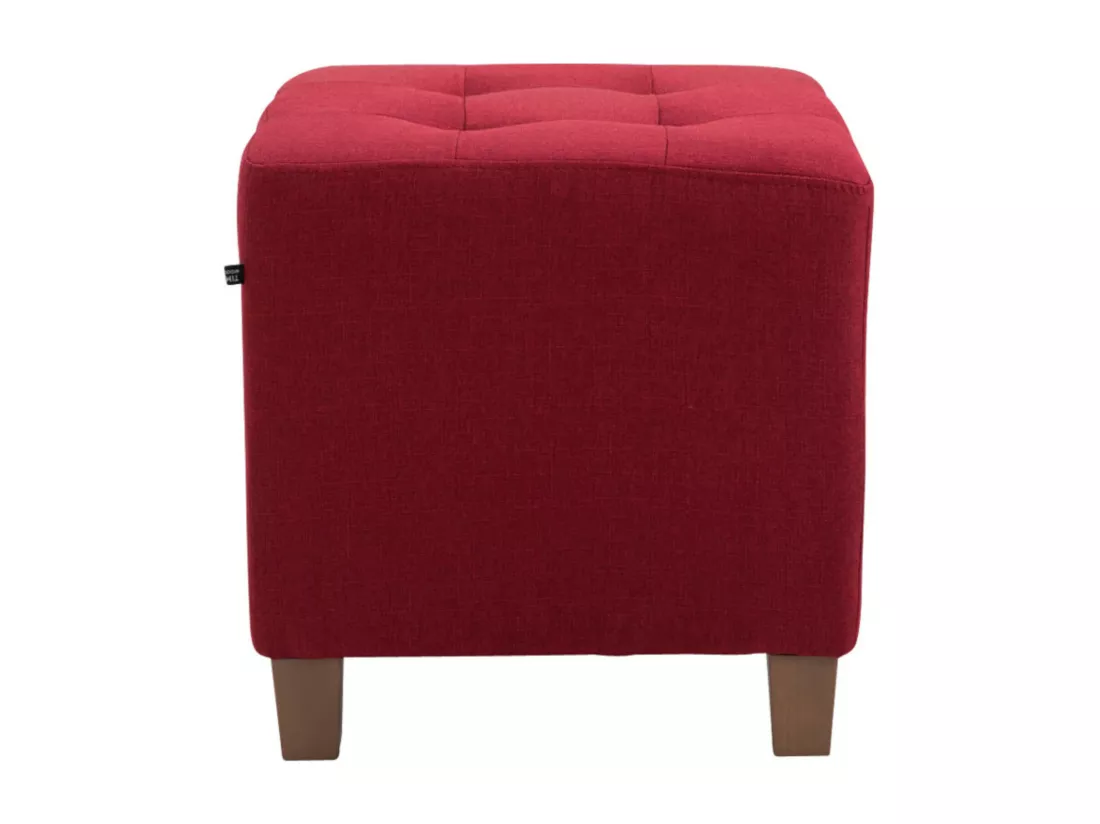 Lot de 2 Tabouret - Tissu & Bois - Rouge - Pharao