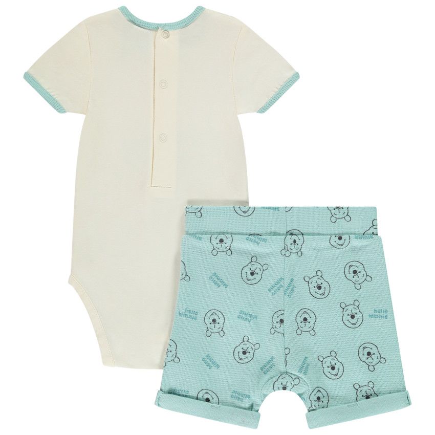 Ensemble court 2 pièces avec body Winnie Disney pour bébé garçon - Ecru