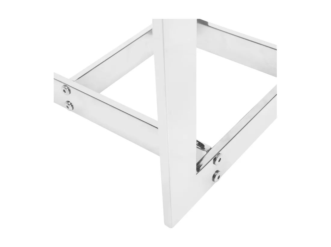 Table appoint argentée avec plateau en verre CRYSTAL