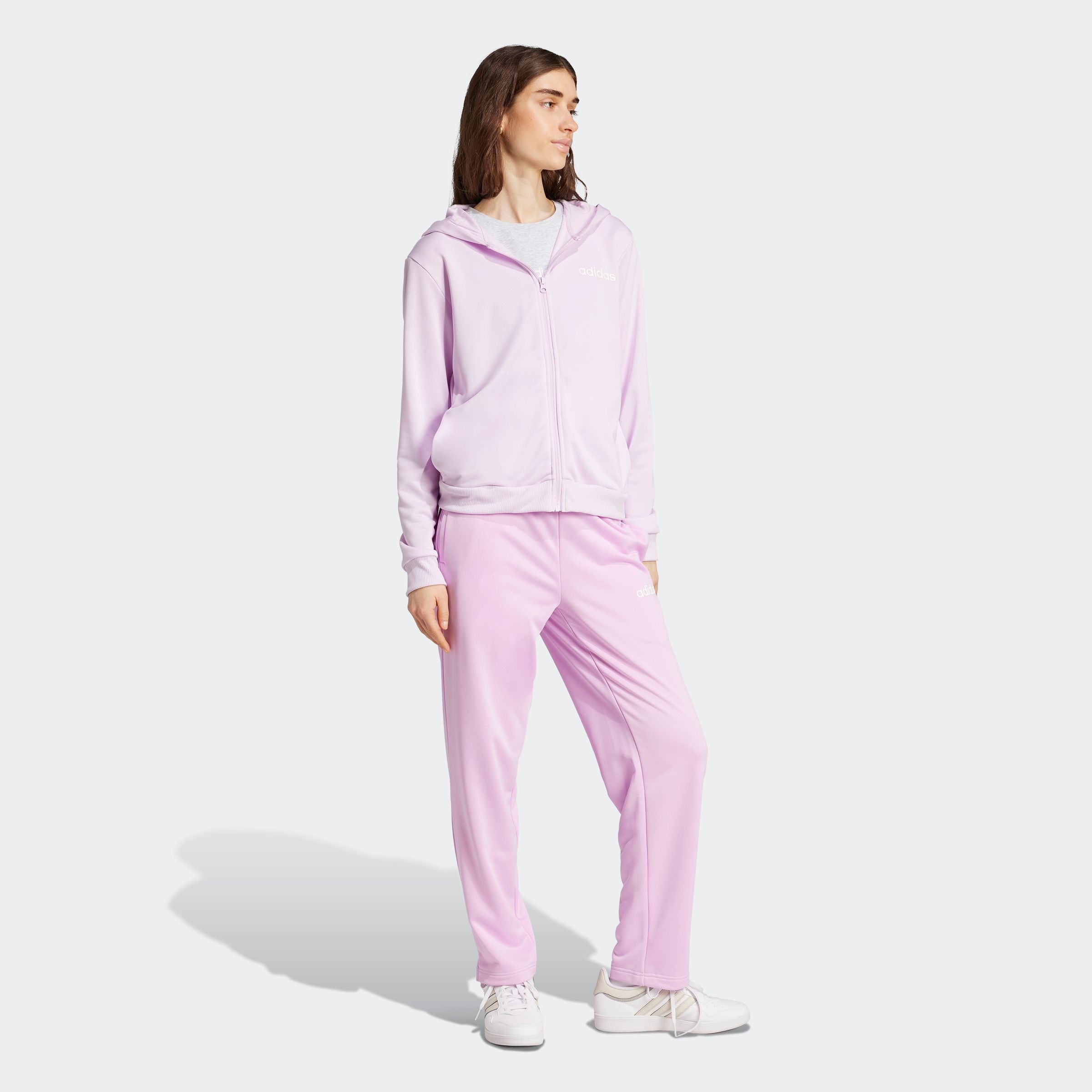 adidas Sportswear Trainingsanzug »W LINEAR TS«, 2 Stk. Trainingsjacke mit Kapuze, Tracksuit
