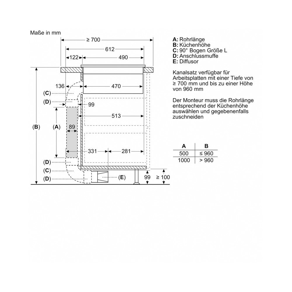 Bosch PXX875D67E Induktionskochfeld mit Designrahmen und integriertem Dunstabzug 80cm