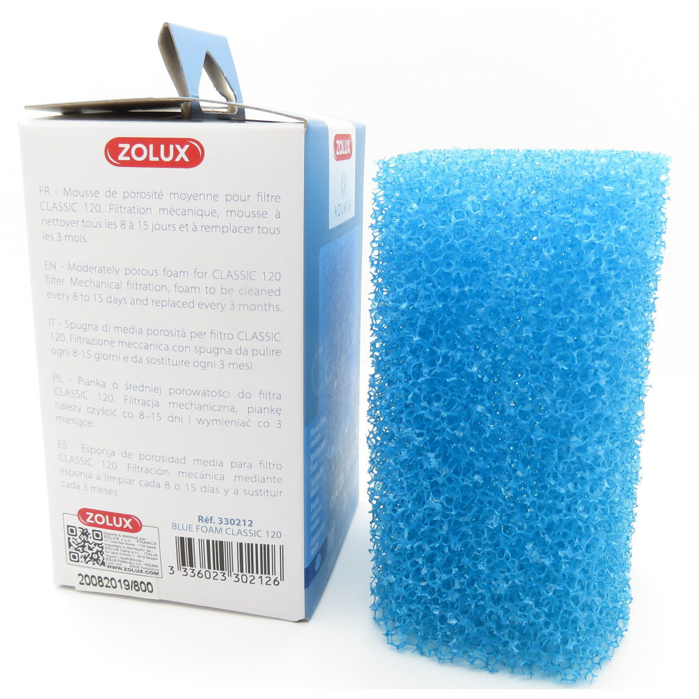 Mousse bleue medium cl 120 a pour pompe classic 120 pour aquarium
