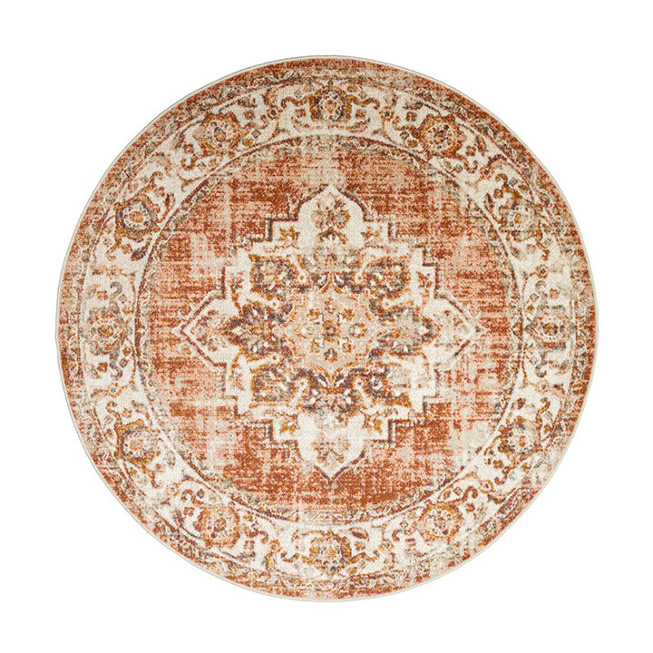 Rond vloerkleed - Spring Medaillon Terra/Creme | Sfeer