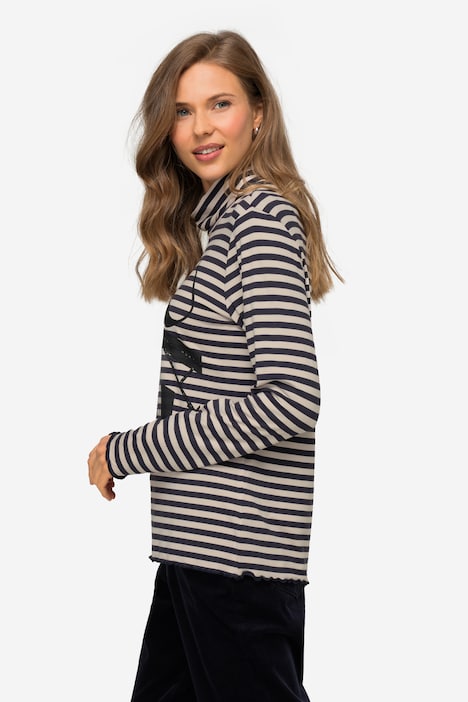 Ringelshirt, Laurason Motiv, Rollkragen, Langarm