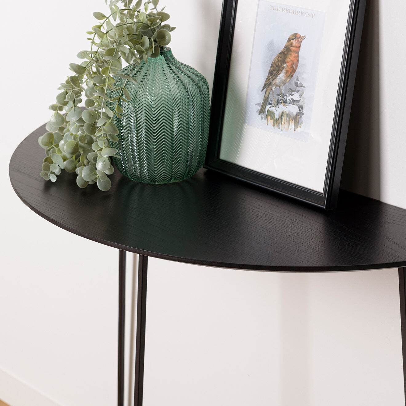 Macabane Console demi-lune Daly noire - 83x35 cm