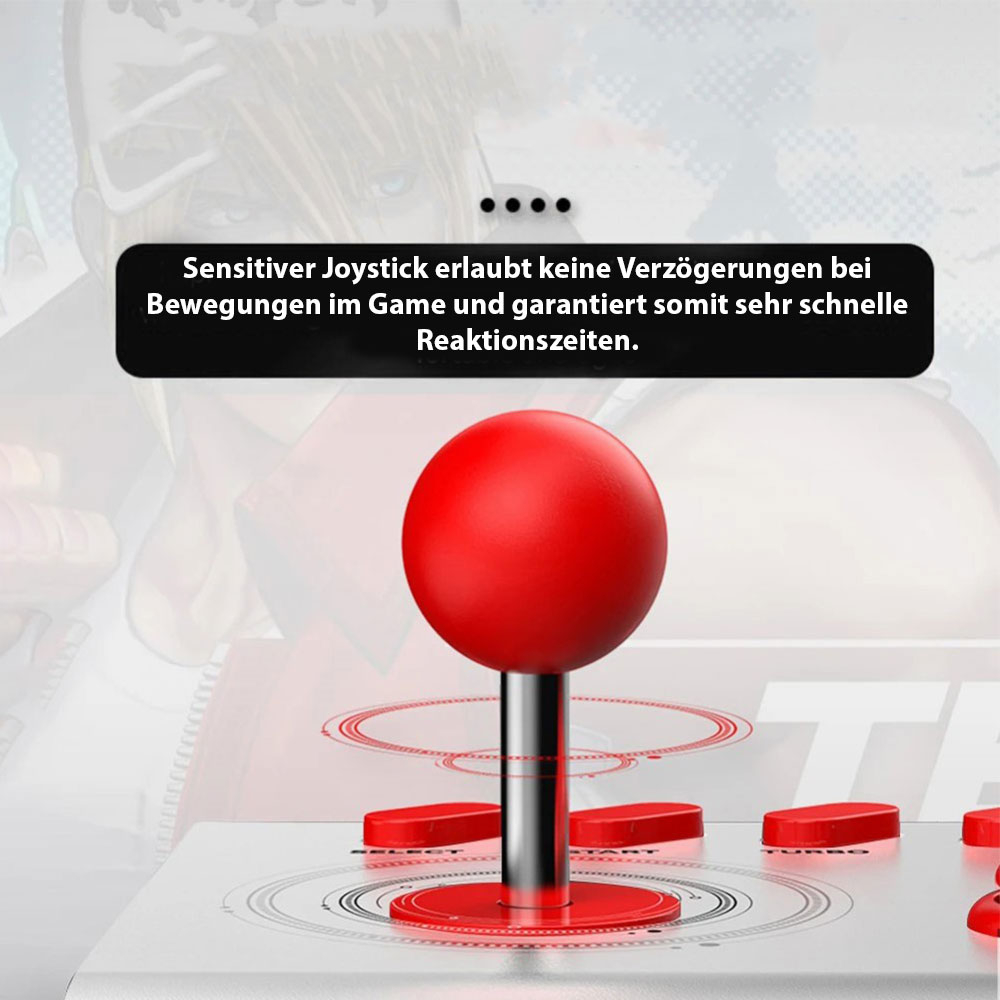 Joystick Arcade Retro Gamepad Controller für Nintendo Switch / PS3 / PS4 / PC und Smartphone (Android / iOS) - Weiss / Rot