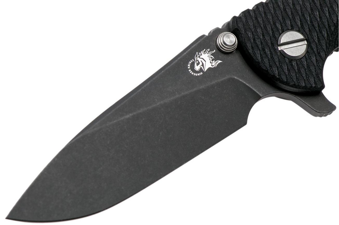 Rick Hinderer XM18 3,5” Slicer CPM 20CV Battle Black DLC, Black G10, zakmes