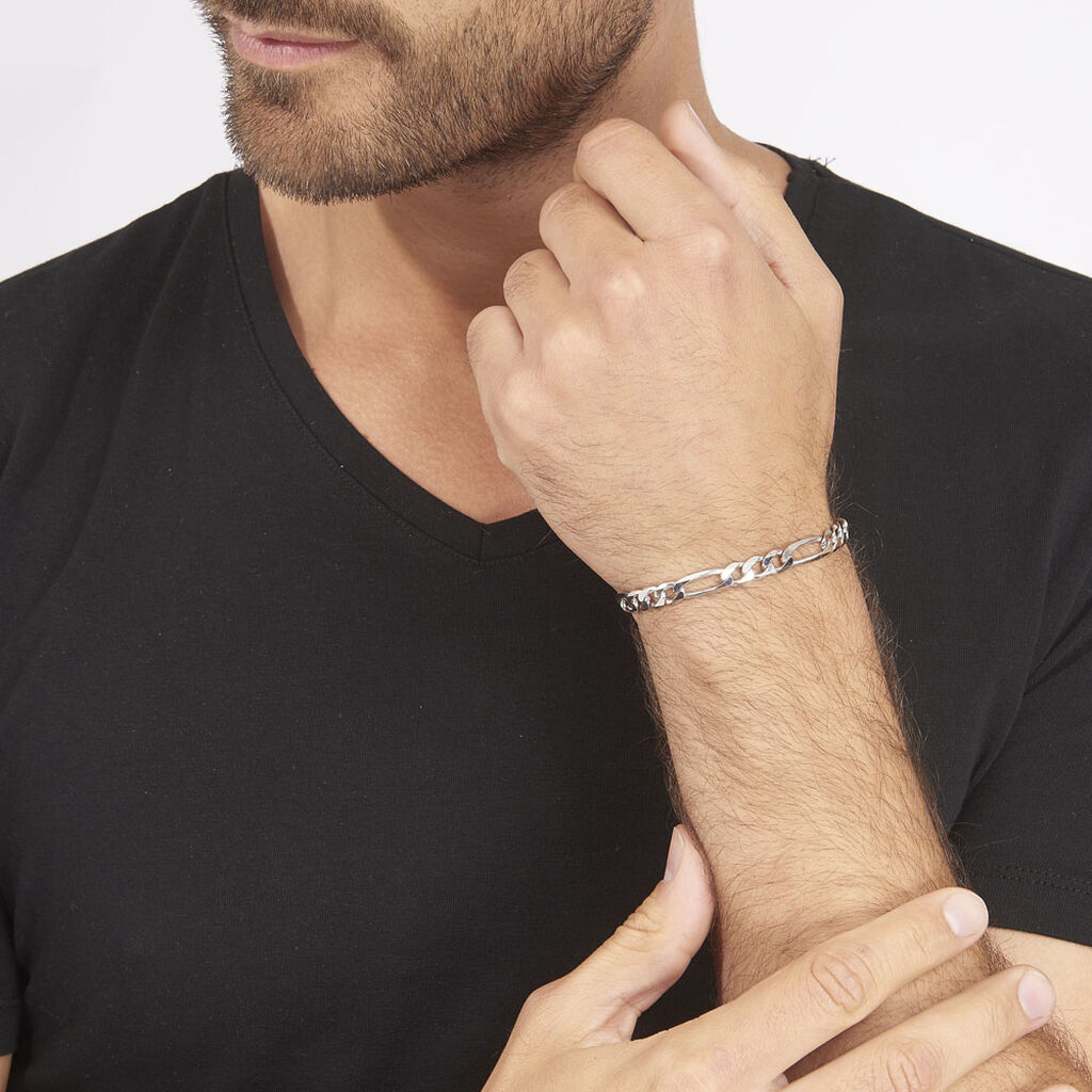 Bracelet Vivian Maille Alternee 1/3 Argent Blanc