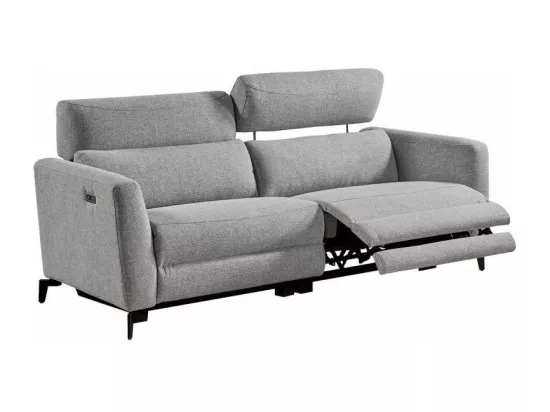 Canapé de relaxation électrique en tissu Bakay-Couleur Gris foncé-Système Electrique-2 places