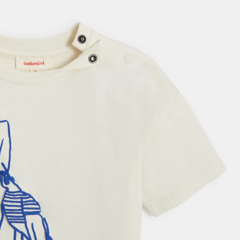 T-shirt bébé garçon écru oiseau surfeur beige Catimini Beige