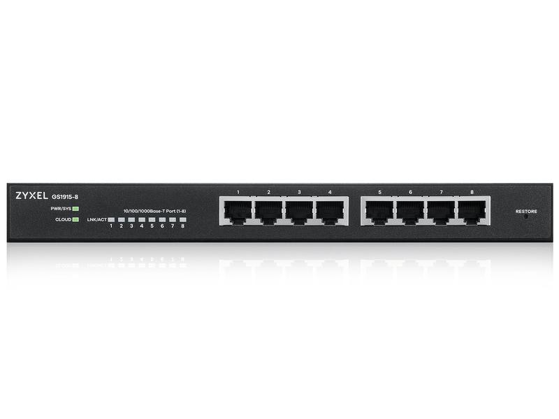 Zyxel Switch GS1915-8 8 Port Smart-Managed GbE-Switch mit 8 Ports mit Nebula