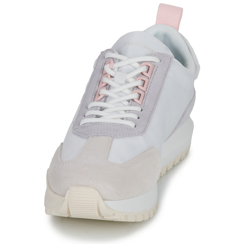 Calvin Klein Jeans - TOOTHY RUNNER LACEUP MIX PEARL - Blanc / Beige