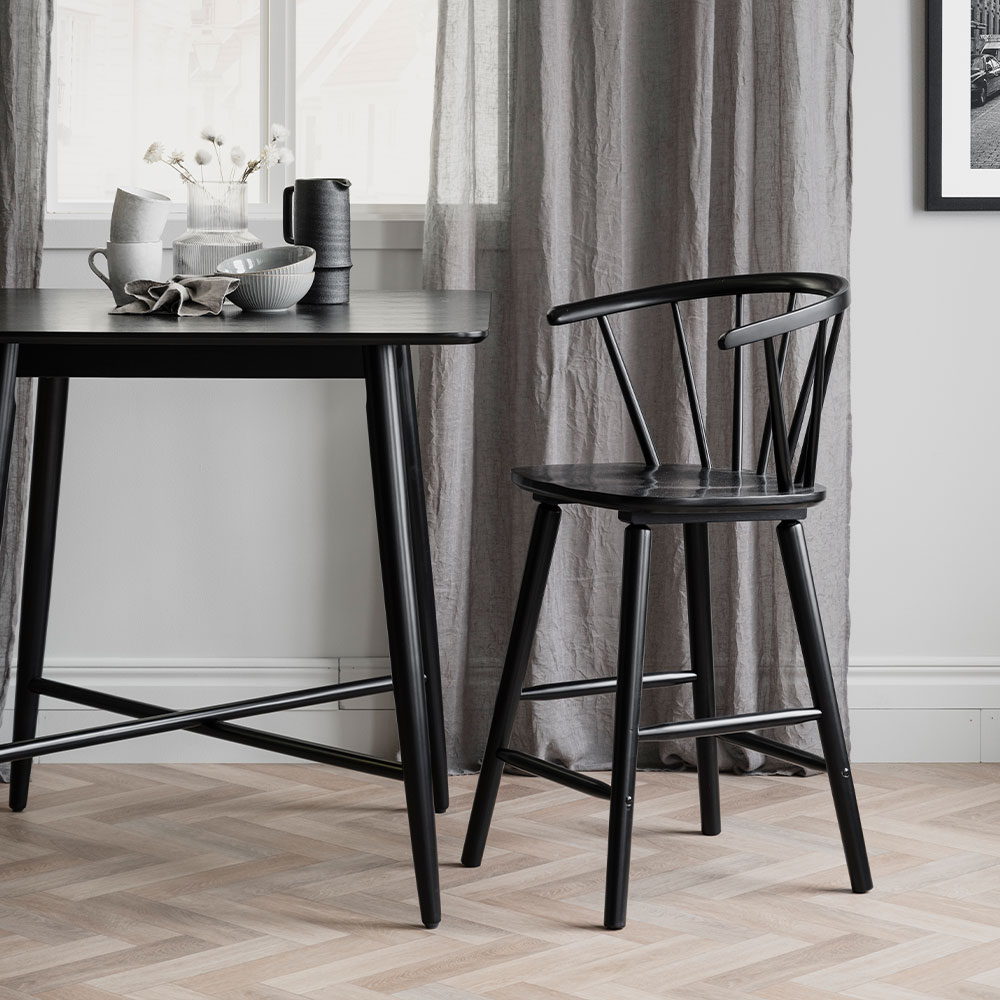 Carmen houten barkruk - 96 cm hoog Zwart