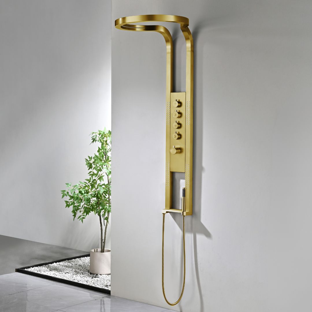 Best Design Nancy Future thermostatisch douchepaneel goud mat