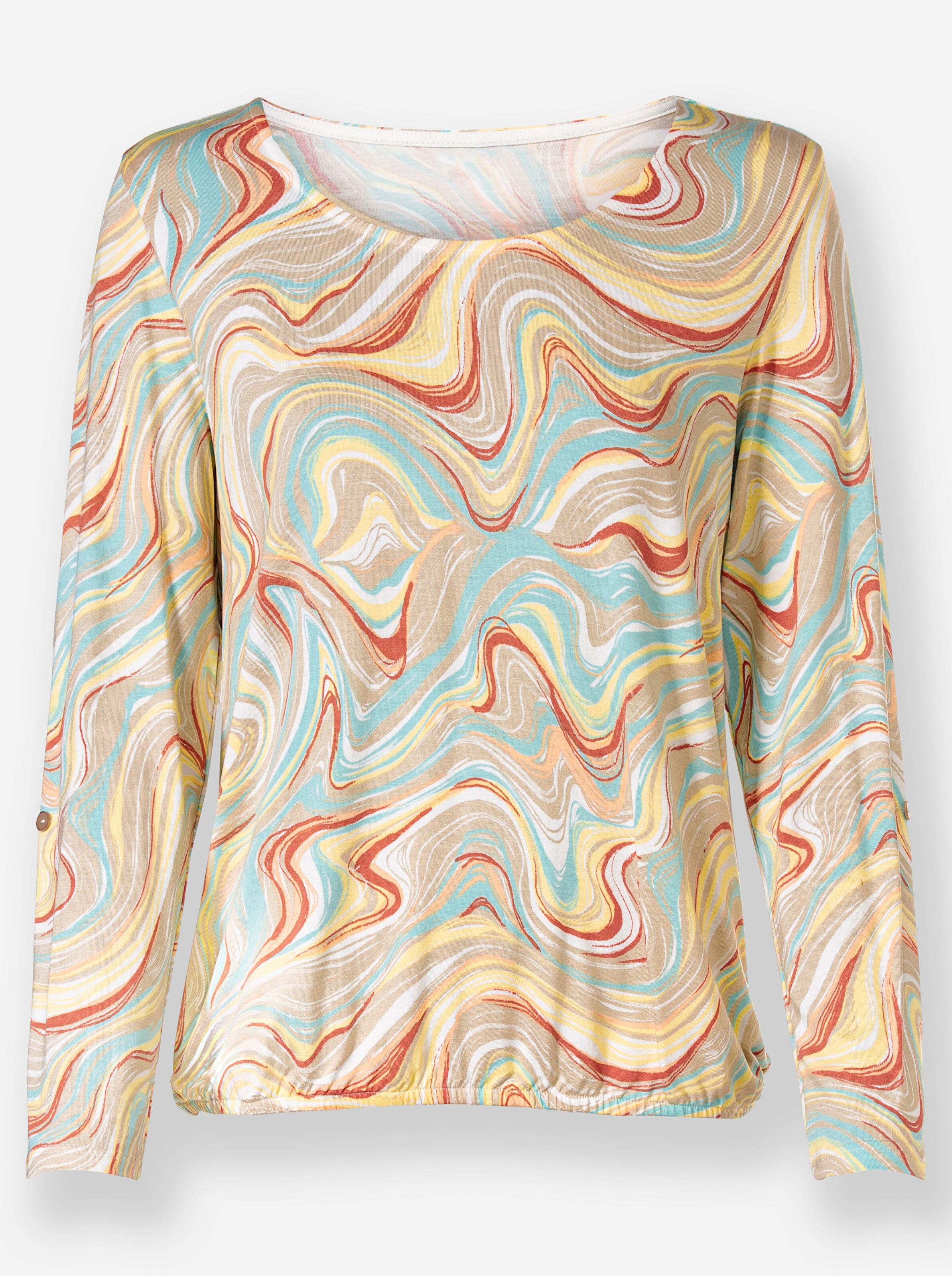 Shirt in sand-apricot-bedruckt