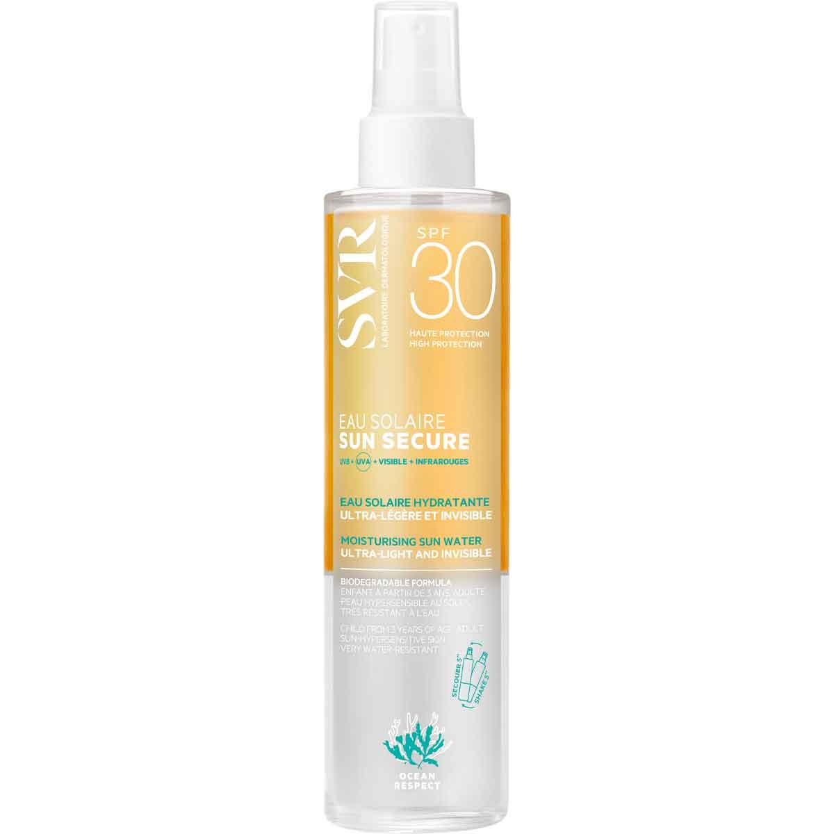 Eau solaire SPF 30 - Sun Secure - Niacinamide & vitamine E - Visage & corps - 200 ml