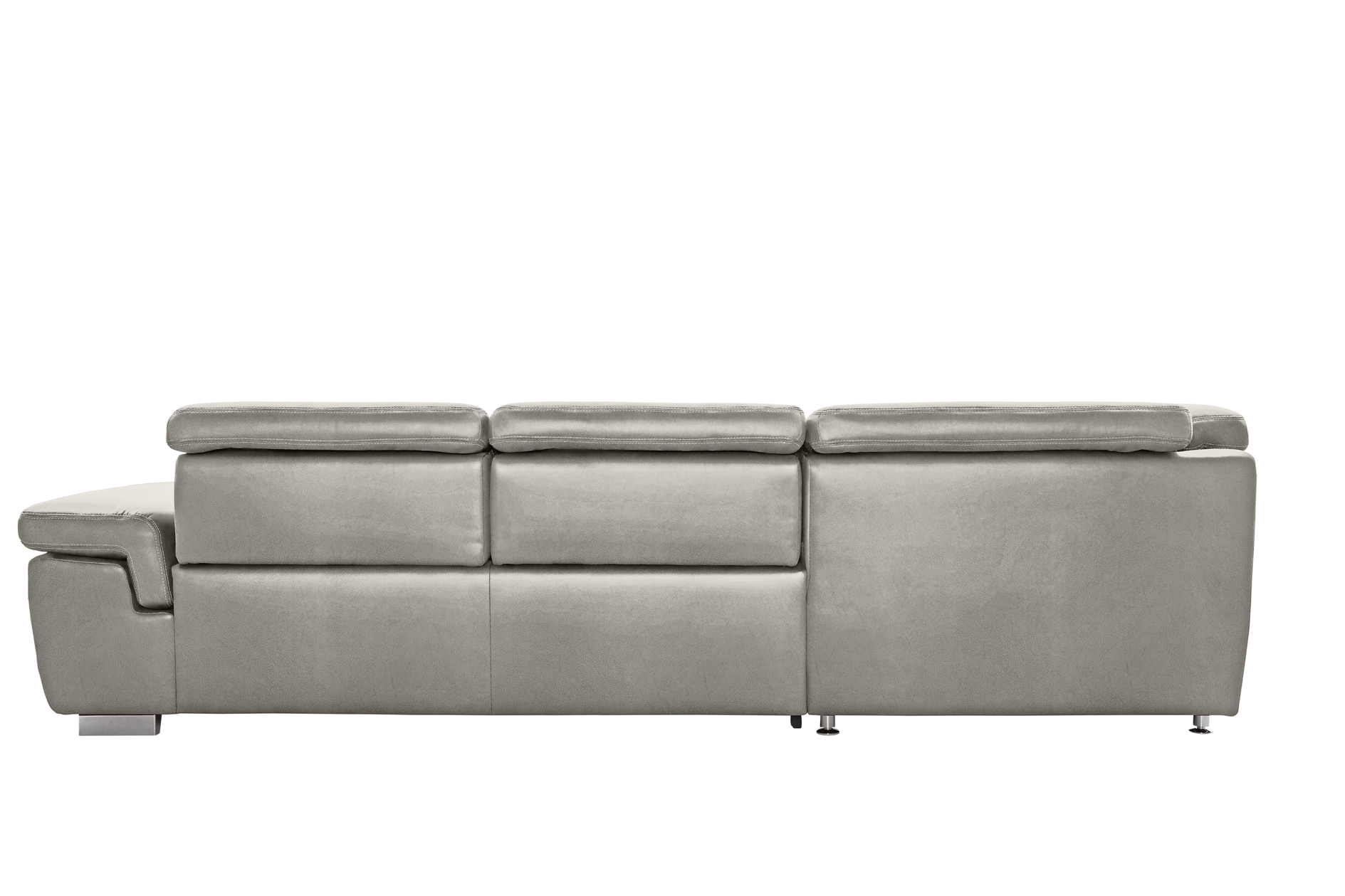 polsterpower Boxspringsofa - Saddle alu - Basismodell - Ottomane links