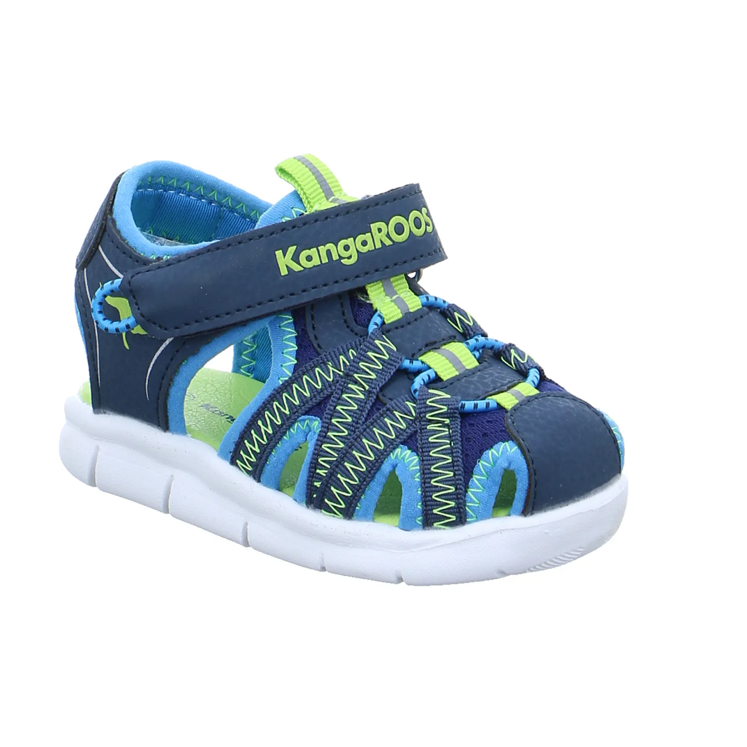 KANGAROOS Baby-Sommer-Bottine Dunkelblau Lederimitat  Halboffene Sandale