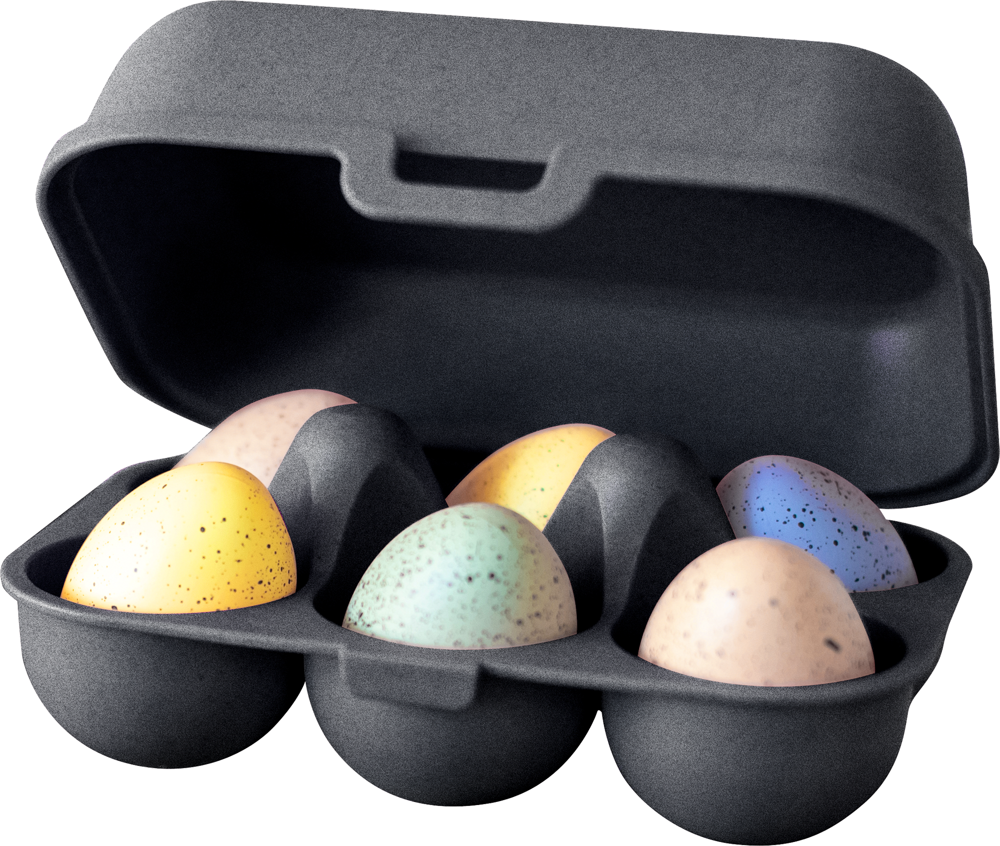 Koziol Eggs to go mini Eierbox für 6 Eier ash grey