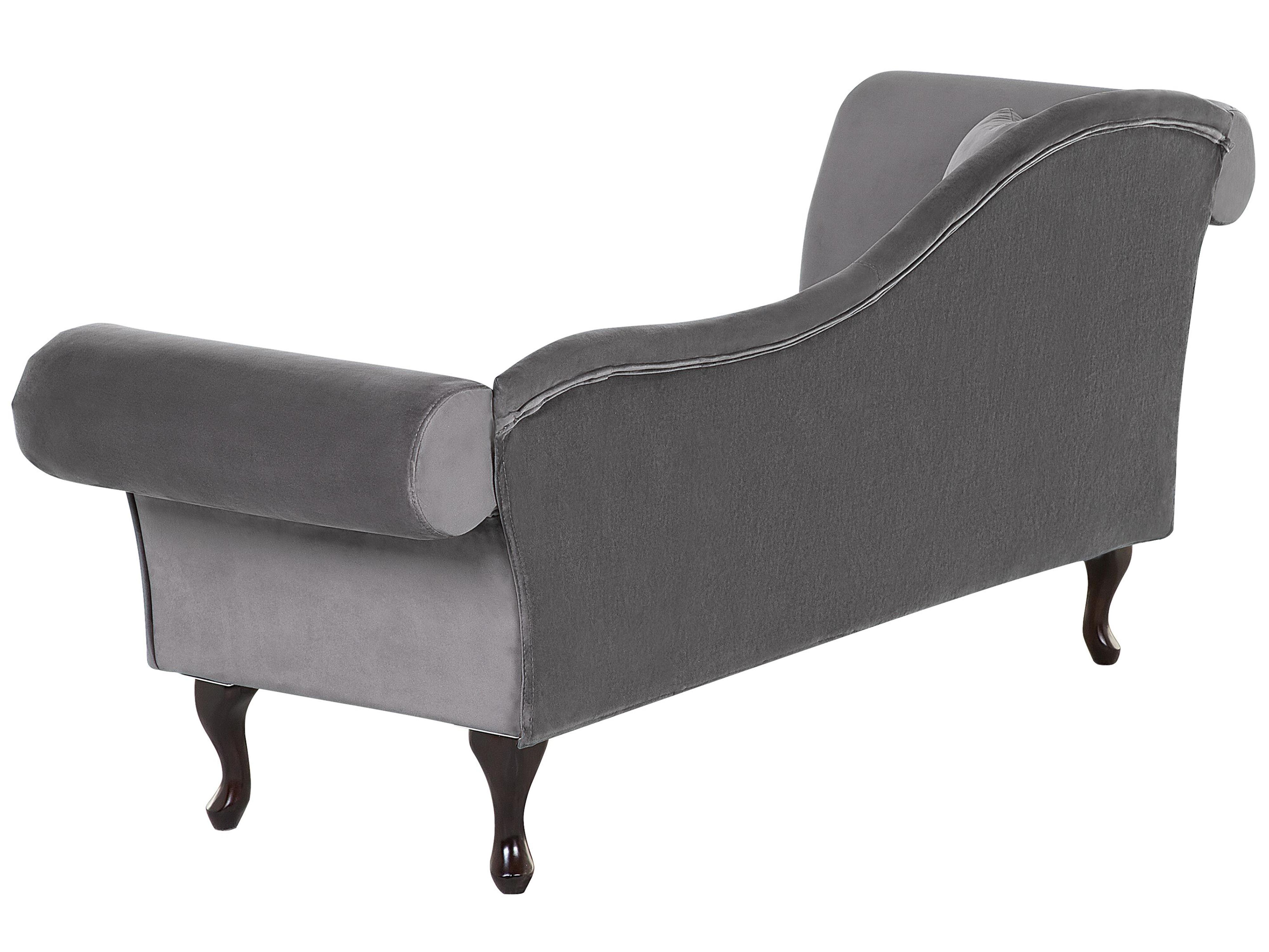Linkszijdige chaise longue LATTES Fluweel Grijs