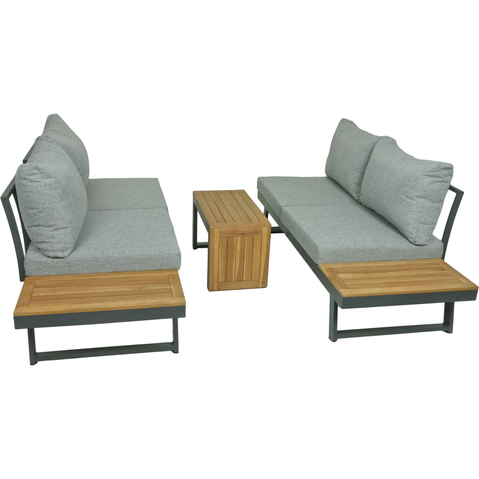 Sitzgarnitur Sitzgruppe Holz Garten Lounge Set Gartenmöbel Massiv Tisch Sofa