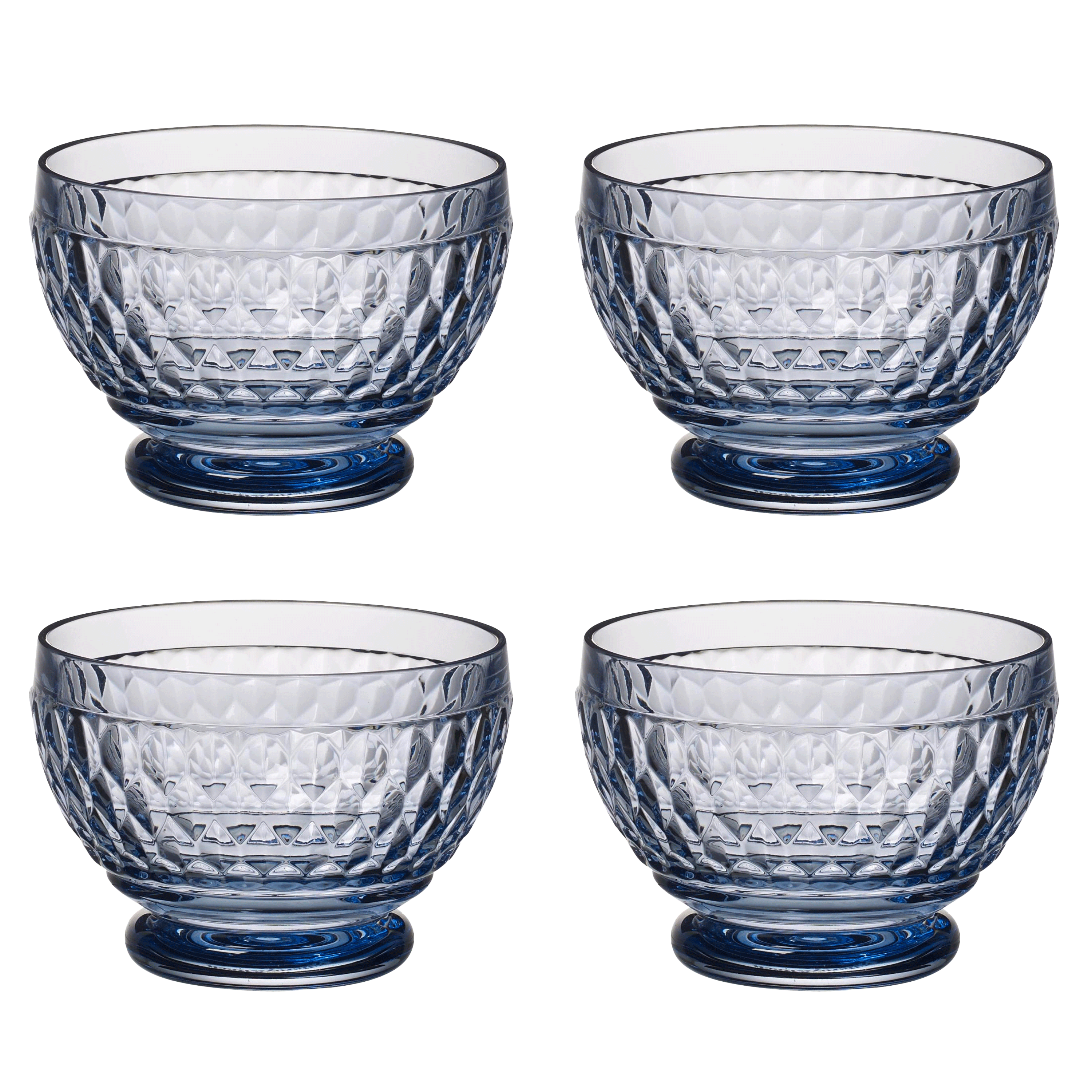 Boston Dessert bowl Blue, crystal glass