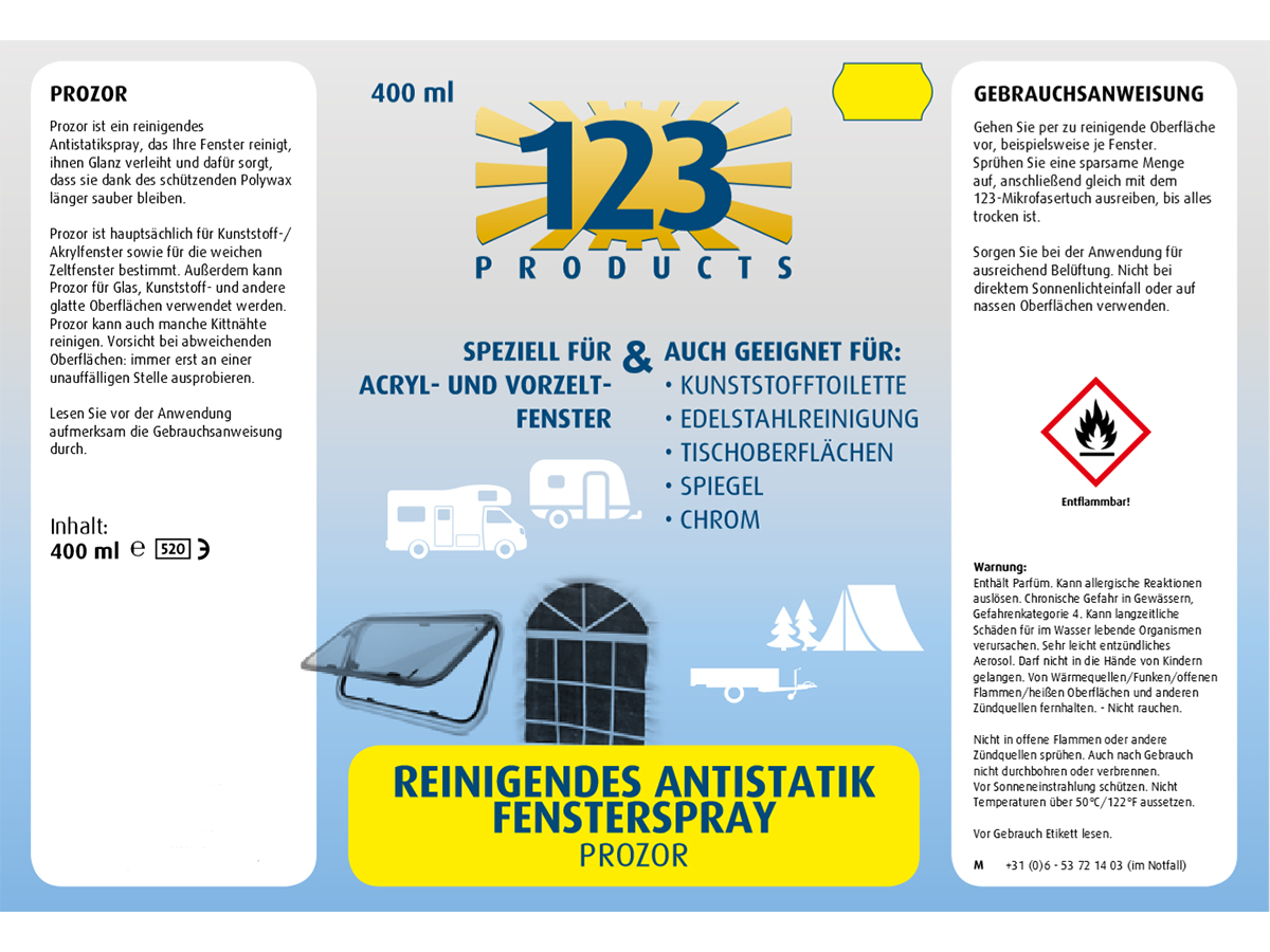 123 Products Prozor antistatische raamspray